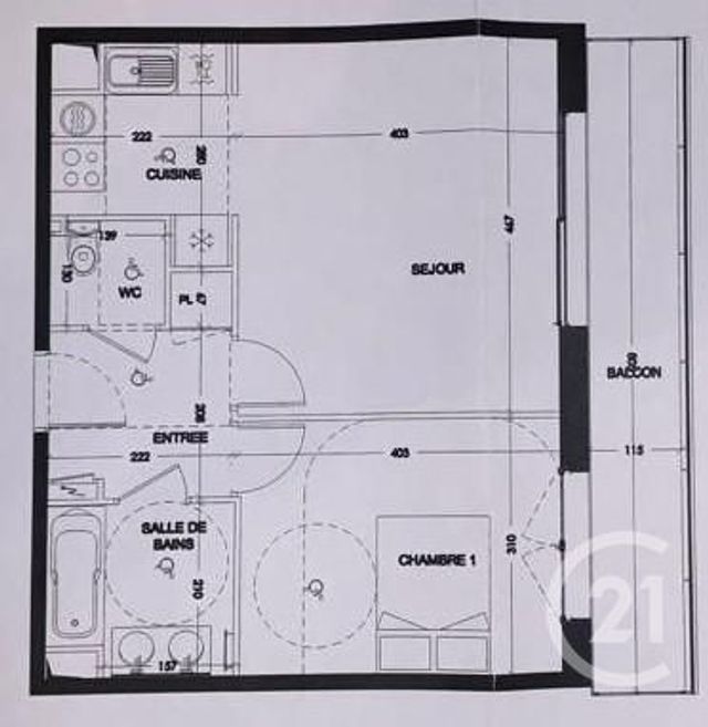 Appartement T2 à louer - 2 pièces - 47.37 m2 - BOULOGNE BILLANCOURT - 92 - ILE-DE-FRANCE - Century 21 Agence Du Château