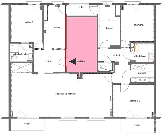 Appartement F5 à louer - 5 pièces - 111.0 m2 - MEUDON - 92 - ILE-DE-FRANCE - Century 21 Agence Du Château